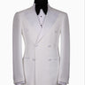 Crisp White Textured Double-Breasted Tuxedo | BTS Bespoke