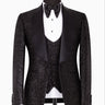 Black Embellished Shawl Lapel Three Piece Tuxedo | BTS Bespoke