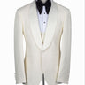 Cream Jacquard Wool Blend One-Button Shawl Lapel Three-Piece Tuxedo | BTS Bespoke