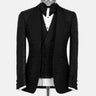 Black Textured Shawl Lapel Three-Piece Tuxedo | BTS Bespoke