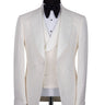 Ivory Jacquard Shawl Lapel Three-Piece Tuxedo | BTS Bespoke