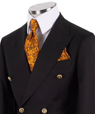 Black Wool Double Breasted Suit | BTS Bespoke
