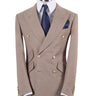 Beige Wool Blend Double Breasted Classic Suit | BTS Bespoke