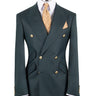 Dark Green Premium Wool Blend Double Breasted Suit | BTS Bespoke