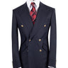 Navy Blue 100% Premium Wool Double Breasted Suit | BTS Bespoke