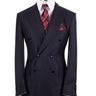 Navy Striped 100% Premium Wool Double Breasted Suit | BTS Bespoke