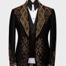 Black Gold Embellished Shawl Lapel Tuxedo | BTS Bespoke