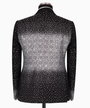 Black Crystal-Adorned Slim Fit Tuxedo | BTS Bespoke