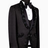 Black Embellished Jacquard Peak Lapel Three Piece Tuxedo | BTS Bespoke