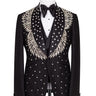 Black Embellished Jacquard Shawl Lapel Three-Piece Tuxedo | BTS Bespoke