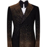 Black Gold Embellished Double Breasted Tuxedo | BTS Bespoke