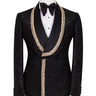 Black Gold Embellished Double Breasted Tuxedo | BTS Bespoke