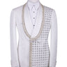 White Crystal Embellished Double Breasted Tuxedo | BTS Bespoke