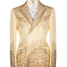 Champagne Gold Embellished Double Breasted Peak Lapel Tuxedo | BTS Bespoke